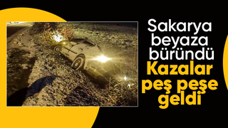 Kar yağdı kazalar peş peşe geldi