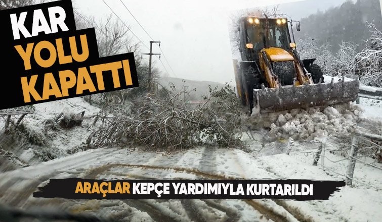 Kar yolu kapattı