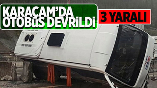 Karaçam’da otobüs devrildi: 3 yaralı