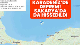 Karadenizde 4,5 şiddetinde deprem; Sakarya'da da hissedildi