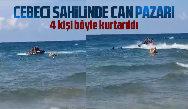 Karadenizde can pazarı kamerada; 4 kişi kurtarıldı