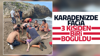Karadenizde dalgalara kapılan 3 kişiden biri boğuldu