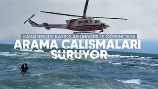 Karadenizde kaybolan Burak helikopterle aranıyor