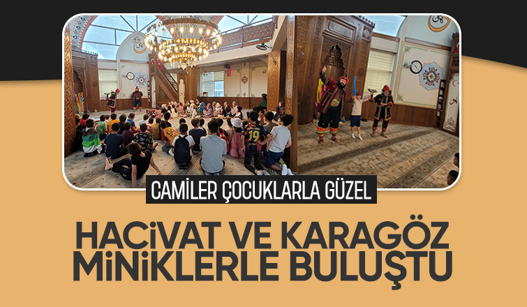 Akşemsettin Camii'nde çocuklar Hacivat-Karagöz etkinliği ile eğlendi
