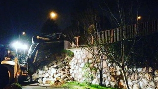 Karaman'da istinat duvarı çöktü