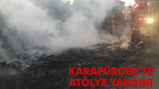 Karapürçek'te atölye yangını