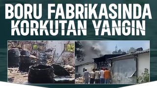 Karapürçek'te boru fabrikasında yangın