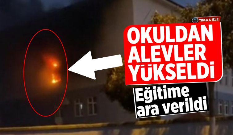 Karapürçek'te okulda yangın çıktı