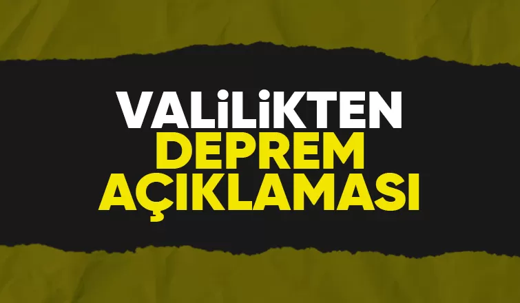 Karapürçek'teki deprem sonrası Valilikten açıklama