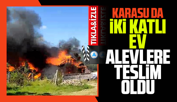Karasu alevlere teslim olan iki ev kül oldu