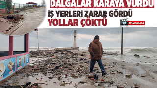 Karasu'da dalgalar karaya vurdu