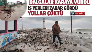 Karasu'da dalgalar karaya vurdu