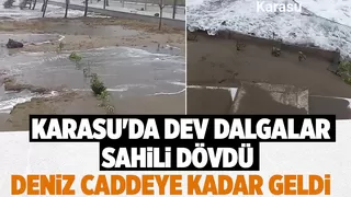 Karasu'da deniz caddeye kadar geldi