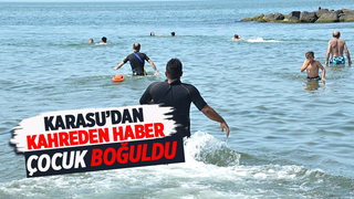 Karasu'da denize giren çocuk boğuldu