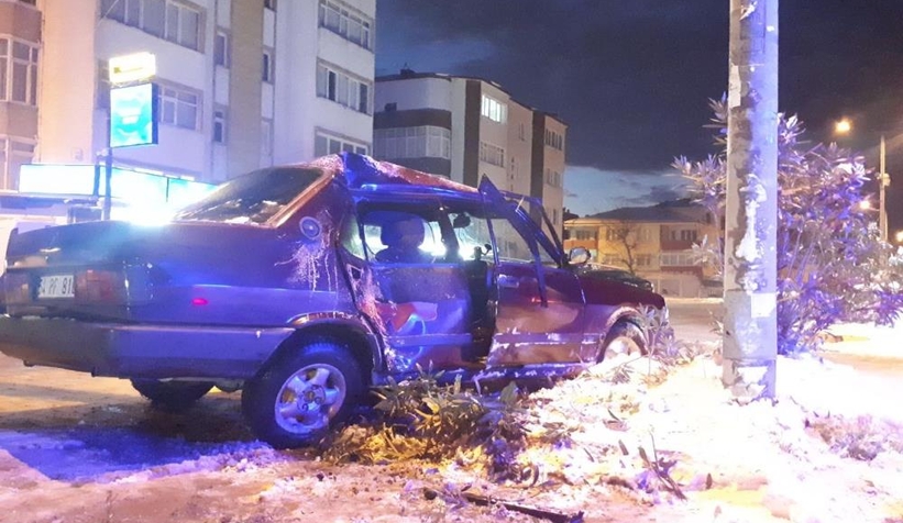 Karasu'da kaza; ehliyetine el kondu