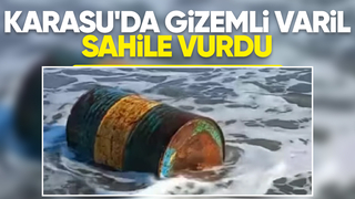 Karasu'da sahile varil vurdu