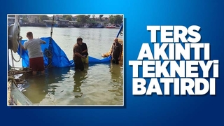 Karasu'da tekne suya gömüldü