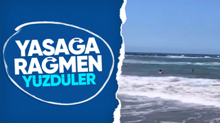Karasu'da yüzerek yasağı ihlal ettiler