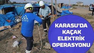 Karasu'da kaçak elektrik kullananlara baskın