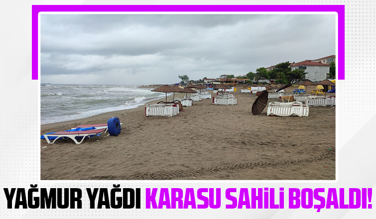 Karasu Sahili'nde tatile bir günlük yağış molası