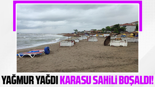 Karasu Sahili'nde tatile bir günlük yağış molası