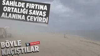 Karasu sahilinde fırtına kamerada