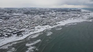 Karasu sahilinde kar güzelliği