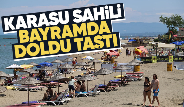 Karasu sahiline tatilci akını
