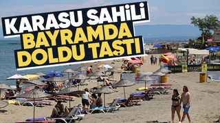 Karasu sahiline tatilci akını