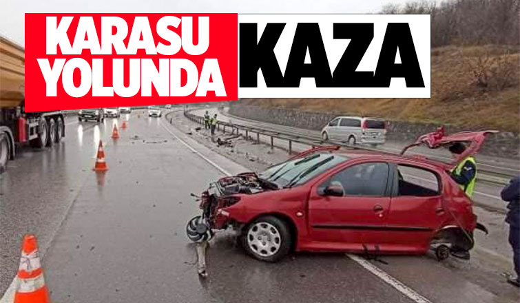 Karasu yolunda bariyerlere girdi