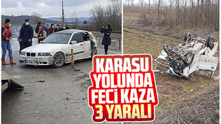 Karasu yolunda feci kaza: 3 yaralı
