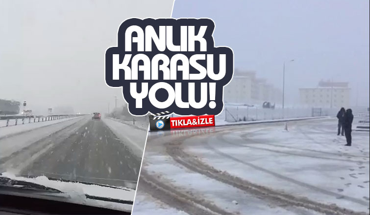 Karasu yolunda kar etkili oluyor