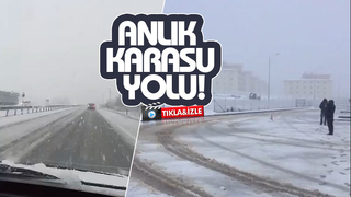 Karasu yolunda kar etkili oluyor