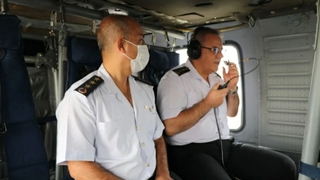 Karasu yolunda Skorsky ile trafik denetimi