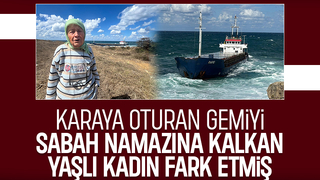 Karaya oturan gemiyi yaşlı kadın fark etmiş