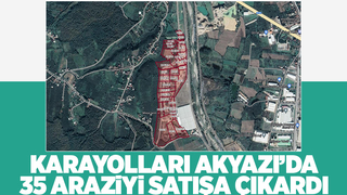 Karayolları'ndan Akyazı'da satılık 35 arazi
