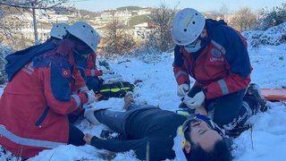 Karda gezintiye çıktı, ayağını kırdı