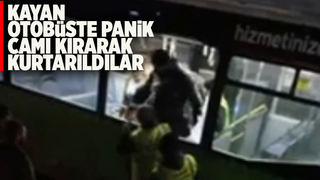 Karda kayan otobüste panik