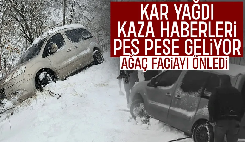 Karda kaza yapan araç için seferber oldular