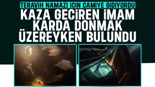 Karda kaza yapan imam donmak üzereyken bulundu