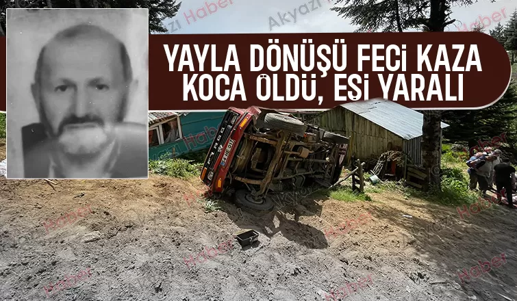 Yayladan dönerken uçuruma yuvarlandılar; Koca öldü, eşi yaralı