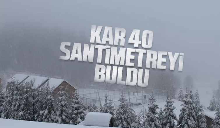 Kartepe'de kar kalınlığı 40 santimetreyi buldu