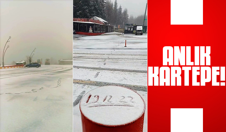 Kartepe'de kar yağışı başladı