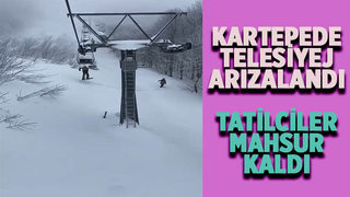 Kartepe'de telesiyej arızalandı, atlayıp kurtuldular