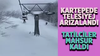 Kartepe'de telesiyej arızalandı, atlayıp kurtuldular