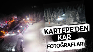 Kartepe'den karlı akşam manzarası