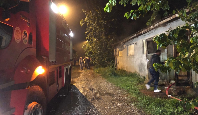 Kaşık atölyesinde yangın