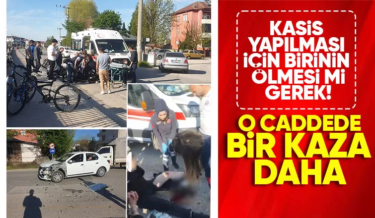 Kasis yapılmayan caddede kaza