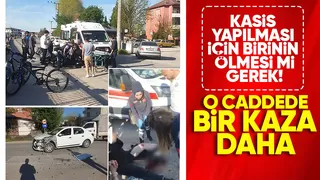 Kasis yapılmayan caddede kaza