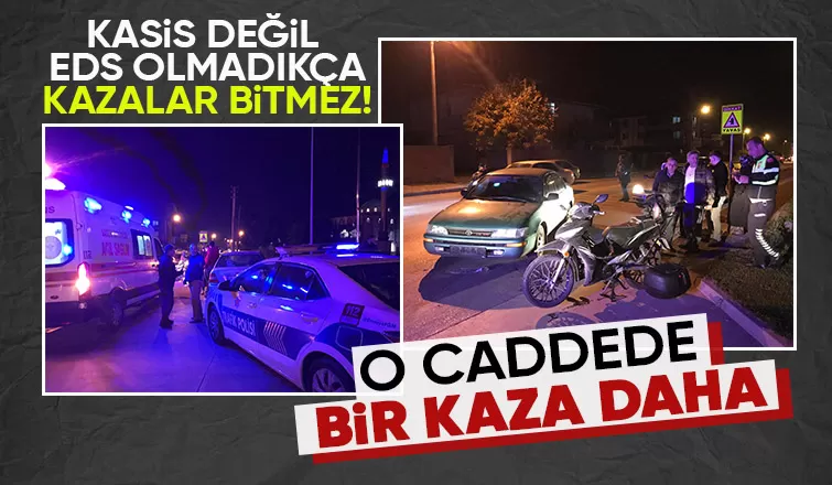 Kasisle önlem alınan caddede kaza